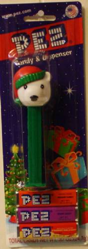 PEZ - Christmas - Polar Bear - Black Eyes, White Pupils - C