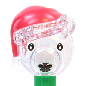 PEZ - Crystal Collection - Polar Bear - Black Eyes, White Pupils, Clear Crystal Head - C