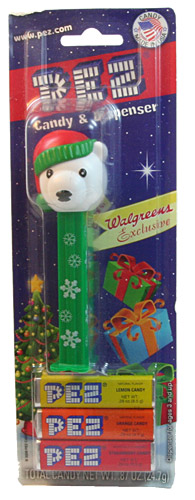 PEZ - Christmas - Polar Bear - Black Eyes, White Pupils - C