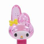 PEZ - My Melody  Clear Crystal Pink and White Head on Flower M M