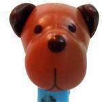 PEZ - Barky Brown Brown head on Blue with Frisbee