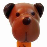 PEZ - Barky Brown Brown head on Orange with Frisbee
