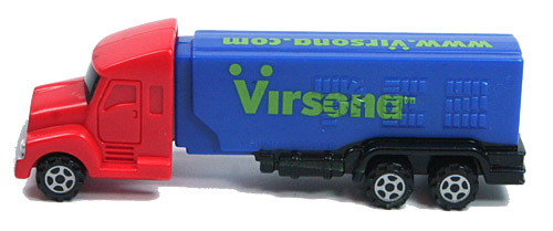 PEZ - Advertising Virsona - Truck with V-Grill - Red cab, blue trailer