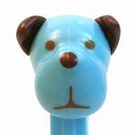 PEZ - Barky Brown Lightblue Head on Light Blue