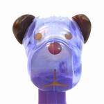 PEZ - Barky Brown  Crystal Blue Head, Black Ears on Purple