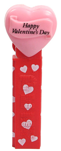 PEZ - Valentine - Happy Valentine's Day - Italic Black on Pink