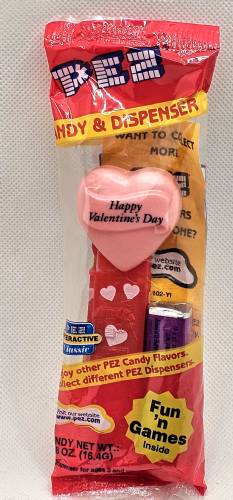 PEZ - Valentine - Happy Valentine's Day - Italic Black on Pink