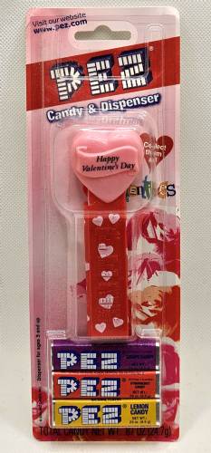 PEZ - Valentine - Happy Valentine's Day - Italic Black on Pink