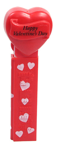 PEZ - Valentine - Happy Valentine's Day - Italic Black on Red