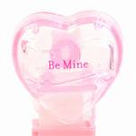 PEZ - Be Mine  Nonitalic Pink on Crystal Pink on White hearts on pink