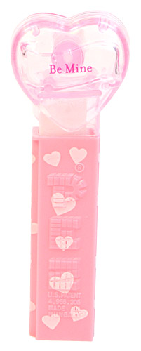 PEZ - Valentine - Be Mine - Nonitalic Pink on Crystal Pink