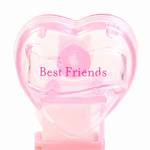 PEZ - Best Friends  Nonitalic Pink on Crystal Pink on White hearts on pink