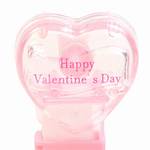 PEZ - Happy Valentine's Day  Nonitalic Pink on Crystal Pink on White hearts on pink
