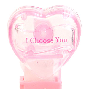 PEZ - Valentine - I Choose You - Nonitalic Pink on Crystal Pink