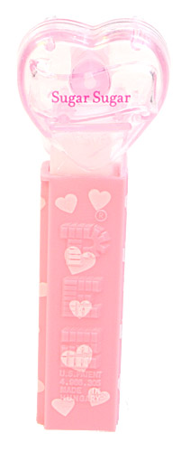 PEZ - Valentine - Sugar Sugar - Nonitalic Pink on Crystal Pink