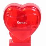 PEZ - Sweet  Nonitalic White on Crystal Red on White hearts on red