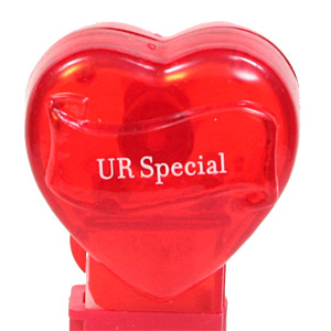 PEZ - Valentine - UR Special - Nonitalic White on Crystal Red