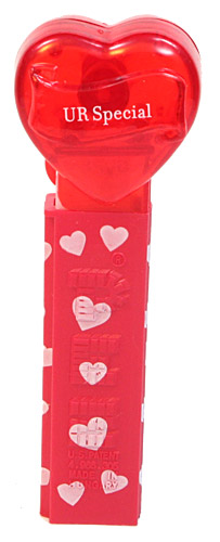 PEZ - Valentine - UR Special - Nonitalic White on Crystal Red