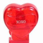 PEZ - XOXO  Nonitalic White on Crystal Red on White hearts on red