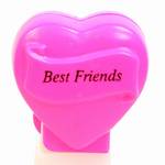 PEZ - Best Friends  Italic Black on Hot Pink on Hot pink hearts on white