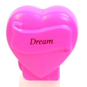 PEZ - Hearts - Valentine - Dream - Italic Black on Hot Pink