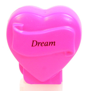 PEZ - Hearts - Valentine - Dream - Italic Black on Hot Pink
