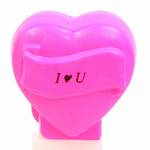 PEZ - I ♥ U  Italic Black on Hot Pink on Hot pink hearts on white