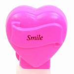 PEZ - Smile  Italic Black on Hot Pink on Hot pink hearts on white