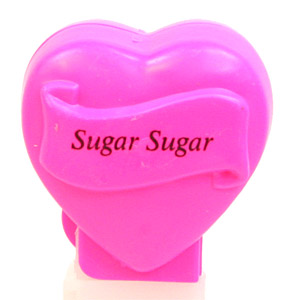 PEZ - Hearts - Valentine - Sugar Sugar - Italic Black on Hot Pink