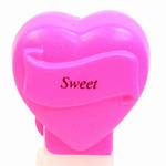 PEZ - Sweet  Italic Black on Hot Pink on Hot pink hearts on white