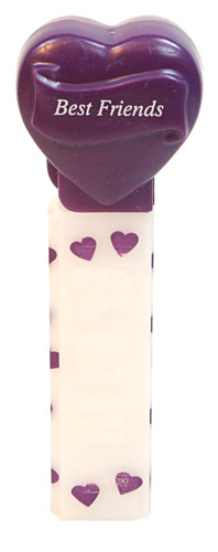 PEZ - Valentine - Best Friends - Italic White on Dark Purple