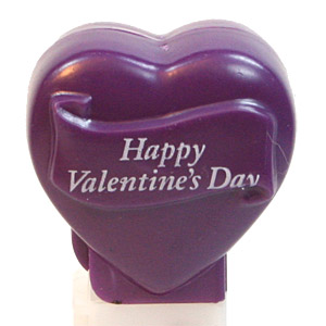 PEZ - Valentine - Happy Valentine's Day - Italic White on Dark Purple