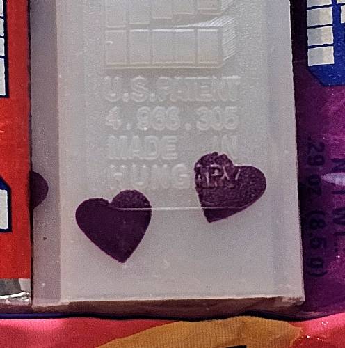 PEZ - Valentine - Happy Valentine's Day - Italic White on Dark Purple