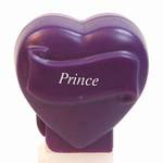 PEZ - Prince  Italic White on Dark Purple on Dark purple hearts on white