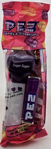 PEZ - Valentine - Sugar Sugar - Italic White on Dark Purple