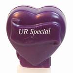 PEZ - UR Special  Italic White on Dark Purple on Dark purple hearts on white