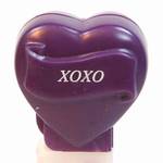 PEZ - XOXO  Italic White on Dark Purple on Dark purple hearts on white