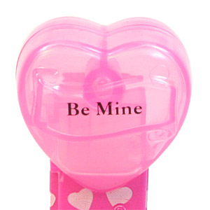 PEZ - Valentine - 2009 short - Be Mine - Nonitalic Black on Cloudy Crystal Pink (c) 2008