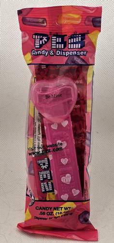 PEZ - Valentine - 2009 short - Be Mine - Nonitalic Black on Cloudy Crystal Pink (c) 2008