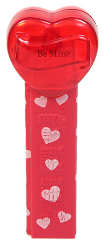 PEZ - Valentine - 2009 short - Be Mine - Nonitalic Black on Crystal Red (c) 2008