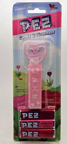 PEZ - Valentine - 2009 short - Be Mine - Nonitalic Black on Crystal Pink (c) 2008