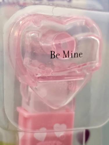 PEZ - Valentine - 2009 short - Be Mine - Nonitalic Black on Crystal Pink (c) 2008