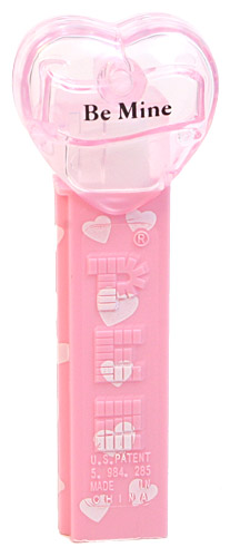 PEZ - Valentine - 2009 short - Be Mine - Nonitalic Black on Crystal Pink (c) 2008