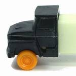 PEZ - Cab #R1 B Black Cab, Orange Wheels on GITD with GITD fender