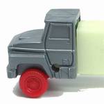 PEZ - Cab #R1 B Silver Cab, Red Wheels on GITD with GITD fender