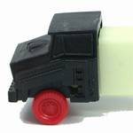 PEZ - Cab #R2 B Black Cab, Red Wheels on GITD with GITD fender