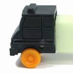 PEZ - Cab #R3 B Black Cab, Orange Wheels on GITD with GITD fender