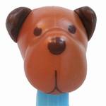 PEZ - Barky Brown Brown head on Blue with Dog house, dish and bone