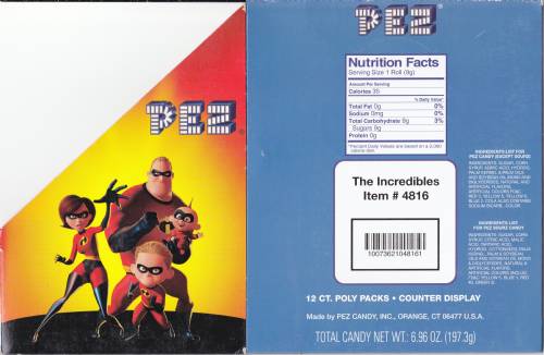 PEZ - Counter Box - 12 Count Poly Bag US - Incredibles