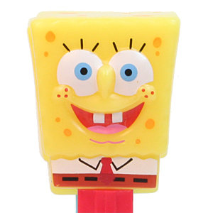 PEZ - SpongeBob SquarePants - SpongeBob in Shirt - yellow head, front shirt, dark cheesy spots - A